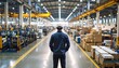© Sri - Man In Uniform Standing In Large Industrial Warehouse