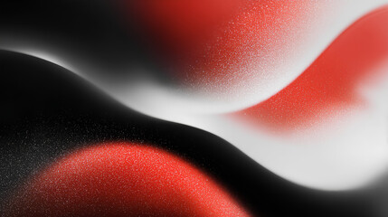 Wall Mural - red white abstract blurred gradient shape black grainy background, noise texture banner backdrop des