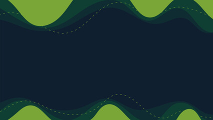 Poster - abstract green wave background design with flowing lines and modern style