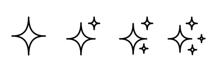 Wall Mural - sparkle star icon set. containing star burst symbol. vector illustration