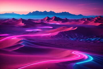 Wall Mural - Fantastic Dreamlike and surrealistic landscape wallpaper in purple tones