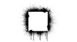 © 24focal - Illustration of a grungy black square frame with splatters and drips creates an edgy and artistic border on white isolated on transparent background