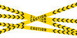 © StockSpectrum - Warning tapes with reflective effect and warning text. Perfect for use in security signage, construction graphics, and restricted zone illustrations. Ideal for banners, signs, and safety in eps 10.
