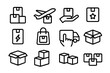 © Maureen - Minimalistic icons for delivery, logistics, and packaging with dark background