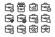 © Maureen - Business icon set with briefcase and office symbols in linear style
