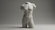 © nuyirdna - White textured female mannequin torso against a gradient grey background illuminated by soft light