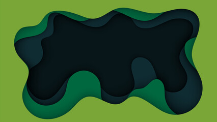 Wall Mural - green abstract papercut background cutout vector style