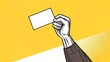 © Nobel - Blank Card in Hand Against Yellow Background for Bold Messaging or Call-to-Actions