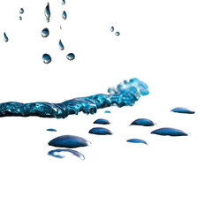 Wall Mural - Water droplets fall and ripple, creating a dynamic display of liquid motion in a minimalist setting