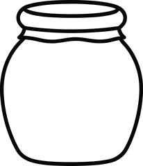 honey jar icon line art vector illustration on transparent background	