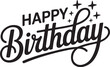 © vectolab - Vector art of happy birthday calligraphy with stars isolated on white background