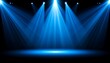 © Duit - Blue stage lights spotlighting a dark stage