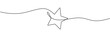 © Vasyl Yurlov - One line Drawing or illustration of a star, Hand drawn stars continuous one line icon. Star single line vector illustration in doodle style. Premium quality contour linear sign Editable stroke