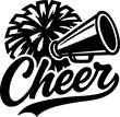© Faisal - Cheerleader Megaphone With Pom Pom SVG Cut Files for Cricut & Silhouette