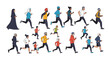 © ChantalChmielewska - Diverse group of people enjoying outdoor running fitness activities together