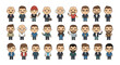 © ChantalChmielewska - Collection of diverse pixel art male characters showing various styles and professions