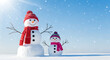 © MUHAMMAD - Two Happy Snowmen Standing in Fresh Snow