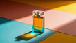 © khan - Elegant perfume bottle bathed in warm sunlight and dramatic shadows