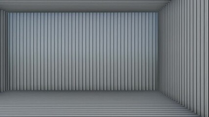 Interior with gray vertically lined pattern on wall