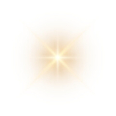 Wall Mural - shine glowing star. golden spark isolated