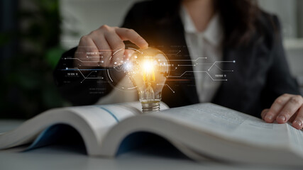Wall Mural - ai artificial intelligence with digital brain and connected data circuit. ai core processes data, ai