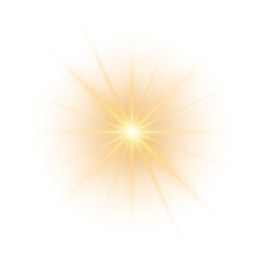 Wall Mural - shine glowing star. golden spark isolated