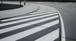 © HIJRAH - Geometric Crosswalk Pattern Guiding Urban Pedestrian Safety in Monochrome
