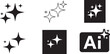 © TAIFUR - Collection of sparkling star icons and adobe illustrator logo isolated on white background isolated on transparent background silhouette