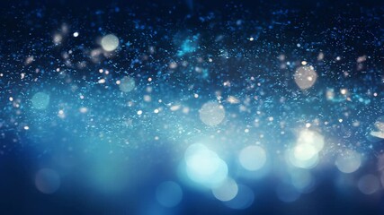  A festive background adorned with a starry night sky and soft blue light bokeh, creating a magical, dreamy atmosphere perfect for holiday celebrations, winter themes, or elegant event desi 4k