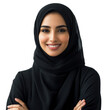 © MSTSHOHADAISLAM - beautiful Arab middle eastern woman in black hijab, isolated on transparent background