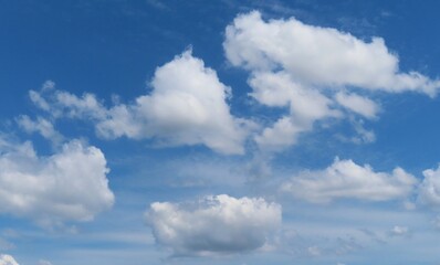 Wall Mural - beautiful clouds on blue sky background, natural cloudscape