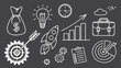 © Dazzling Arts - Business Money Sketch Icon Set Hand Drawn Startup Growth Chalkboard Vector