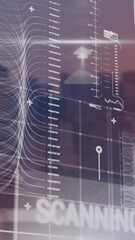 Wall Mural - digitally hud interface is scanning and analyzing the database representing modern technology