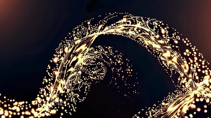 Wall Mural - captivating golden particle wave in dynamic motion and graceful flow