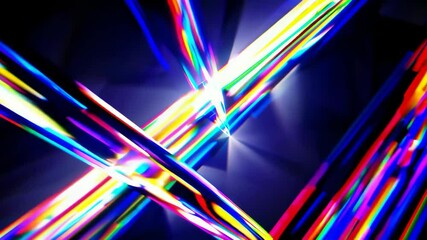 Wall Mural - Dynamic spectrum light rays crossing in vivid motion against dark backdrop
