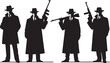 © Jaman_Visual - Four men in hats and trench coats holding guns tommy guns
