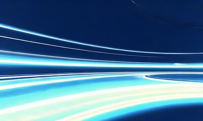 Sticker - Abstract Blue Glowing Curved Lines Background