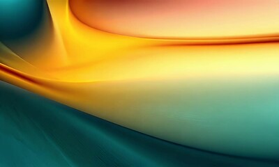 Wall Mural - abstract orange yellow teal swirling background