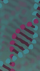 Wall Mural - animation of dna strands over syringe on grey backgroud