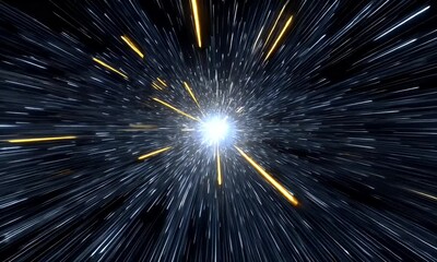 Wall Mural - hyperspace journey through glowing cosmic nebula