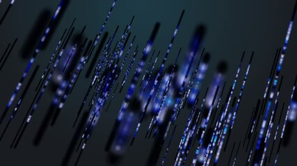 Wall Mural - futuristic video animation with glowing stripe objects in slow motion, 4096x2304 loop 4k