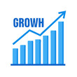 © Md Rabiul Islam - Blue Growth Chart with Arrow on Transparent Background