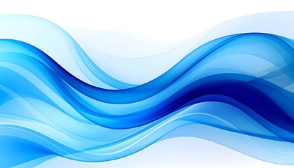 Wall Mural - elegant abstract background with dynamic blue waves, soft flowing lines, and futuristic light effect