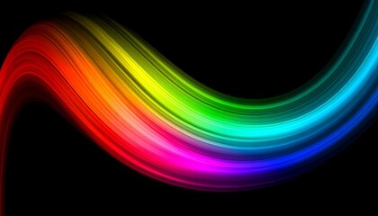 Wall Mural - vibrant abstract fluid wave with glowing rainbow light trails and holographic effect. colorful spect