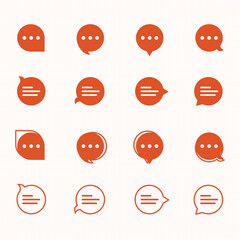 Wall Mural - Chat speech bubble design icon set. Modern speech bubble chat design for application, website 