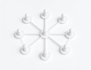 Wall Mural - 3d white icon of interconnected business network people nodes on a clear background illustrating tea