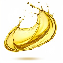 Wall Mural - golden liquid splash in dynamic motion against a white background smooth curves and shadow isolated 