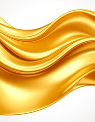 Wall Mural - golden liquid wave with high gloss texture on clear background isolated background
