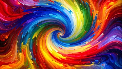 Wall Mural - colorful abstract background with bright rainbow wave lines design