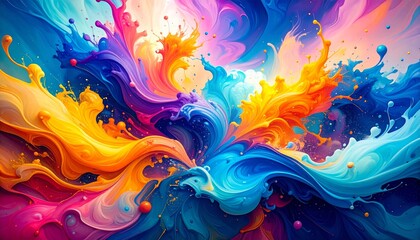 Wall Mural - abstract fractal background with colorful swirling smoke. vibrant illustration of light and movement